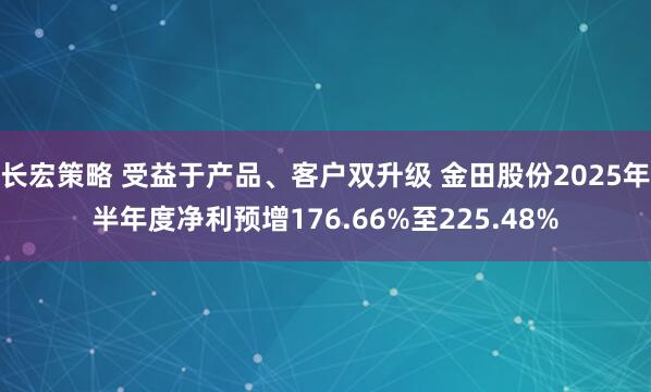 长宏策略 受益于产品、客户双升级 金田股份2025年半年度净利预增176.66%至225.48%
