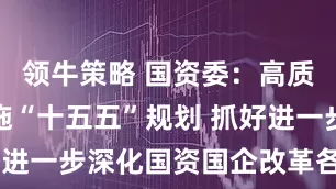 领牛策略 国资委：高质量编制实施“十五五”规划 抓好进一步深化国资国企改革各项任务